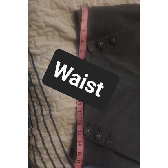 Womens Trouser Pants Sz 6 Wide Leg High Waist Gray+ White Pinstripes - Picture 8 of 9